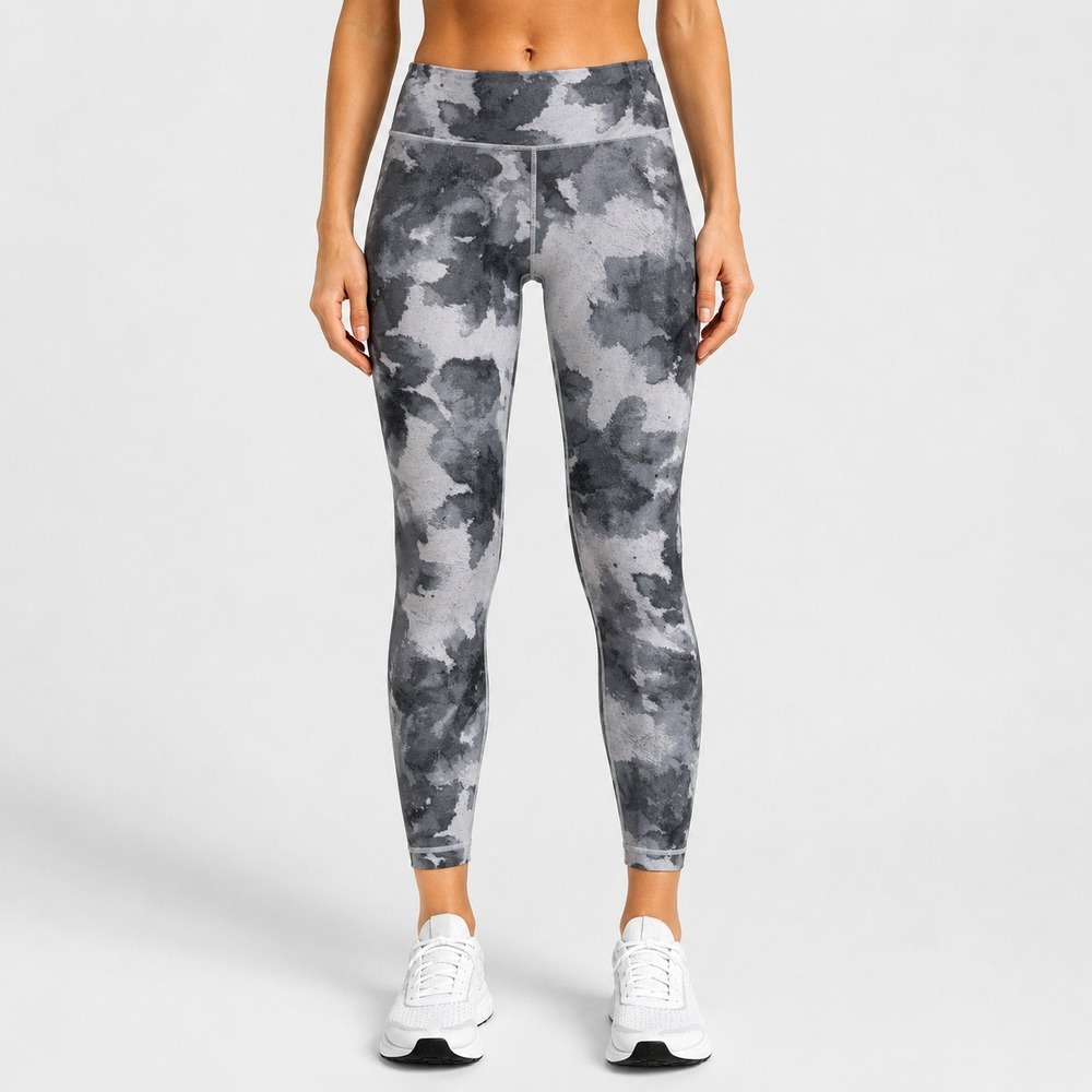 Lululemon Wunder Under High Rise Leggings Womens 8 Gray Watercolor Print‎ 28